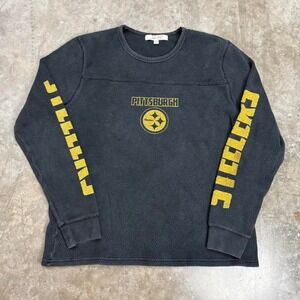 Junk Food Clothing Pittsburgh Steelers Black Long Sleeve‎ Thermal Size L